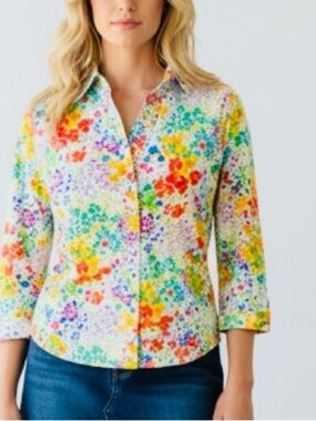 ORVIS -Colorful Floral Button Down Shirt